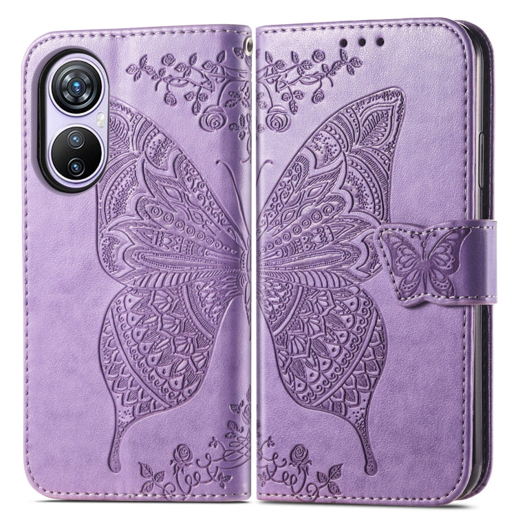 For Blackview A200 Pro Butterfly Love Flower Embossed Leather Phone Case(Lavender) - More Brand by PMC Jewellery | Online Shopping South Africa | PMC Jewellery