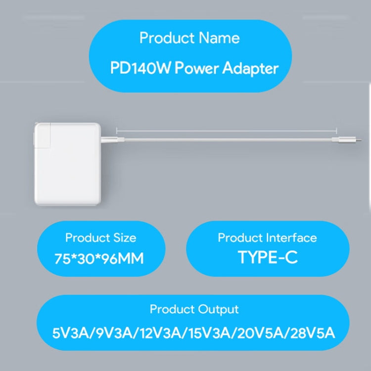 PD3.1 140W USB-C PD Laptop Power Adapter for Apple M1 / M2 MacBook Series US Plug - Cable & Adapter by PMC Jewellery | Online Shopping South Africa | PMC Jewellery | Buy Now Pay Later Mobicred