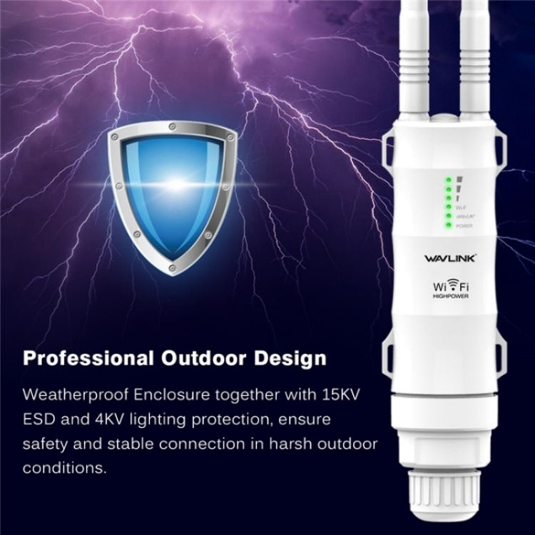 WAVLINK WN570HN2 With PoE Powered WAN/ AP / Repeater Mode 300Mbps Outdoor Router, Plug:UK Plug - Wireless Routers by WAVLINK | Online Shopping South Africa | PMC Jewellery | Buy Now Pay Later Mobicred