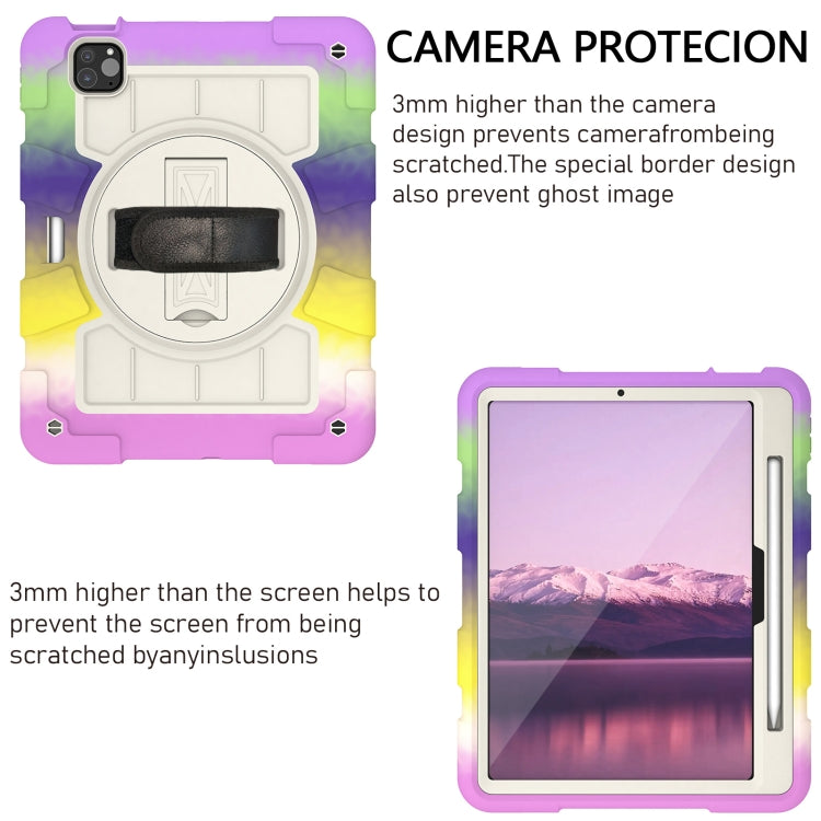 For iPad Air 11 2025 / 2024 Silicone Hybrid PC Shockproof Tablet Case with Shoulder Strap(Colorful Purple) - iPad Air 11 2025 / 2024 Cases by PMC Jewellery | Online Shopping South Africa | PMC Jewellery | Buy Now Pay Later Mobicred