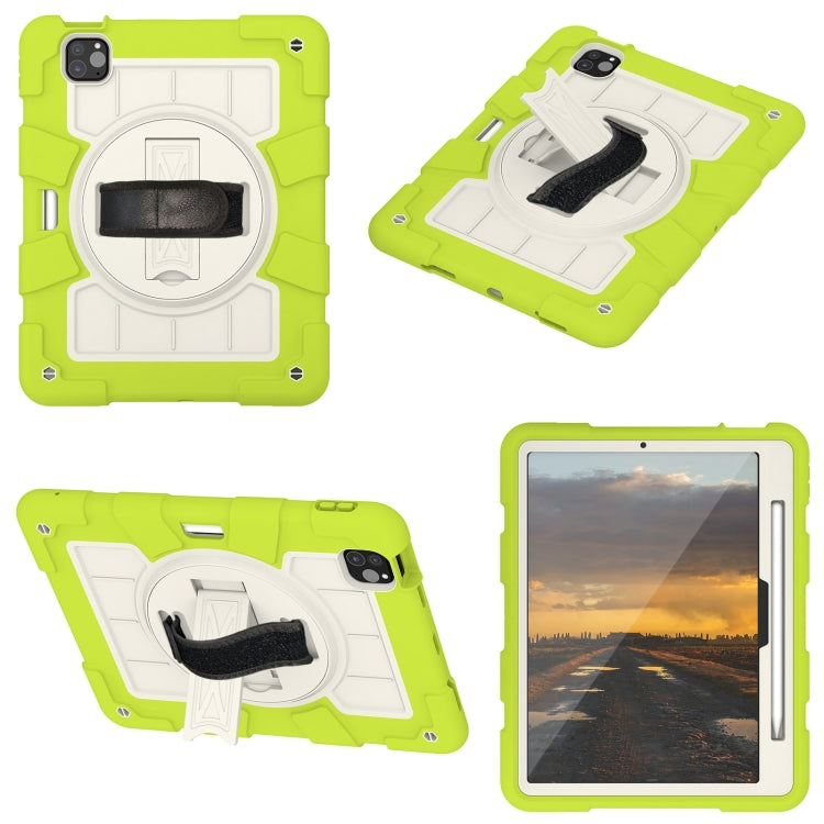 For iPad Pro 11 2024 Silicone Hybrid PC Shockproof Tablet Case with Shoulder Strap(Love Birds Green) - iPad Pro 11 2024 Cases by PMC Jewellery | Online Shopping South Africa | PMC Jewellery | Buy Now Pay Later Mobicred