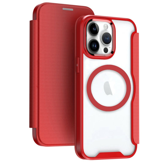 For iPhone 15 Pro Max MagSafe RFID Blocking Adsorption Flip Leather Phone Case(Red) - iPhone 15 Pro Max Cases by PMC Jewellery | Online Shopping South Africa | PMC Jewellery | Buy Now Pay Later Mobicred