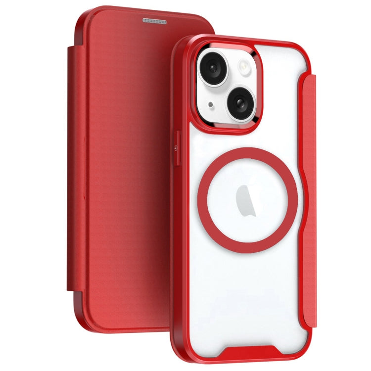 For iPhone 15 MagSafe RFID Blocking Adsorption Flip Leather Phone Case(Red) - iPhone 15 Cases by PMC Jewellery | Online Shopping South Africa | PMC Jewellery