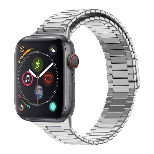 For Apple Watch Series 4 40mm Bamboo Magnetic Stainless Steel Metal Watch Strap(Silver) - Watch Bands by PMC Jewellery | Online Shopping South Africa | PMC Jewellery