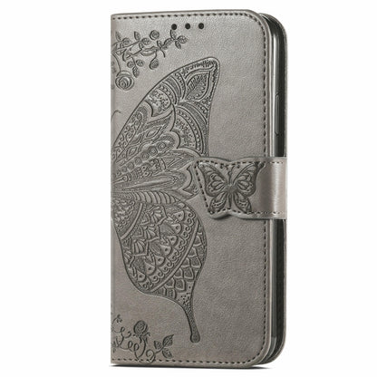 For Blackview A96 Butterfly Love Flower Embossed Leather Phone Case(Gray) - More Brand by PMC Jewellery | Online Shopping South Africa | PMC Jewellery