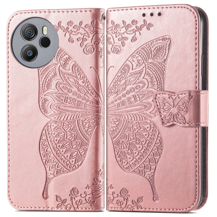 For Blackview Shark 8 Butterfly Love Flower Embossed Leather Phone Case(Rose Gold) - More Brand by PMC Jewellery | Online Shopping South Africa | PMC Jewellery