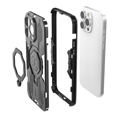 For iPhone 14 Pro Max MagSafe Supersonic Armor Holder PC Hybrid TPU Phone Case(Black) - iPhone 14 Pro Max Cases by PMC Jewellery | Online Shopping South Africa | PMC Jewellery