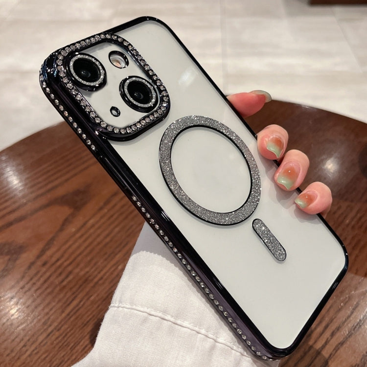For iPhone 15 Diamond Gradient Plated MagSafe TPU Phone Case(Black) - iPhone 15 Cases by PMC TechLife | Online Shopping South Africa | PMC TechLife