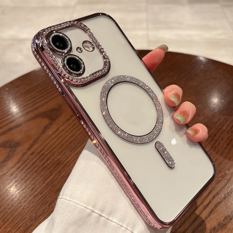 For iPhone 16 Plus Diamond Plated MagSafe TPU Phone Case(Pink) - iPhone 16 Plus Cases by PMC TechLife | Online Shopping South Africa | PMC TechLife | Buy Now Pay Later Mobicred