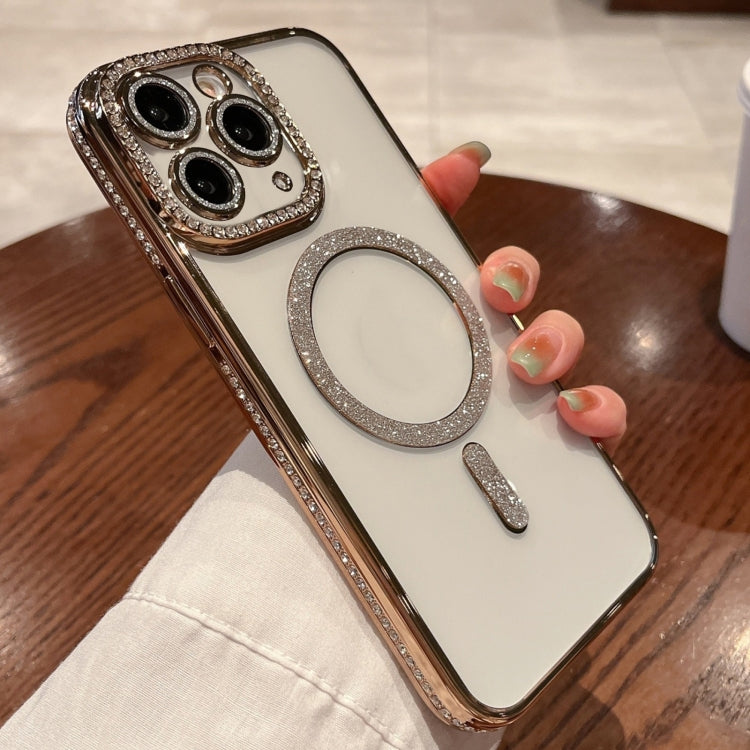 For iPhone 16 Pro Max Diamond Plated MagSafe TPU Phone Case(Gold) - iPhone 16 Pro Max Cases by PMC TechLife | Online Shopping South Africa | PMC TechLife | Buy Now Pay Later Mobicred