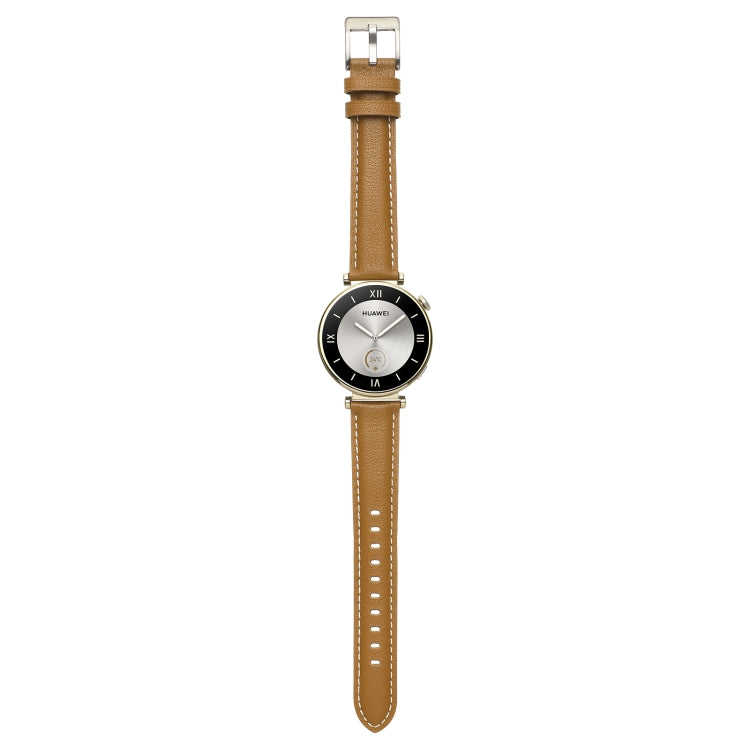 For Huawei Watch GT4 41mm 18mm Thread Pin Buckle Leather Watch Band(Light Brown) - Watch Bands by PMC Jewellery | Online Shopping South Africa | PMC Jewellery