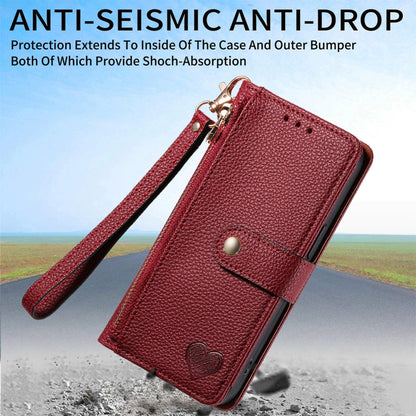 For Samsung Galaxy S24 5G Love Zipper Lanyard Leather Phone Case(Red) - Galaxy S24 5G Cases by PMC Jewellery | Online Shopping South Africa | PMC Jewellery | Buy Now Pay Later Mobicred