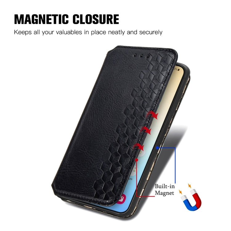 For Samsung Galaxy S25 5G Cubic Grid Pressed Magnetic Leather Phone Case(Black) - Galaxy S25 5G Cases by PMC Jewellery | Online Shopping South Africa | PMC Jewellery | Buy Now Pay Later Mobicred