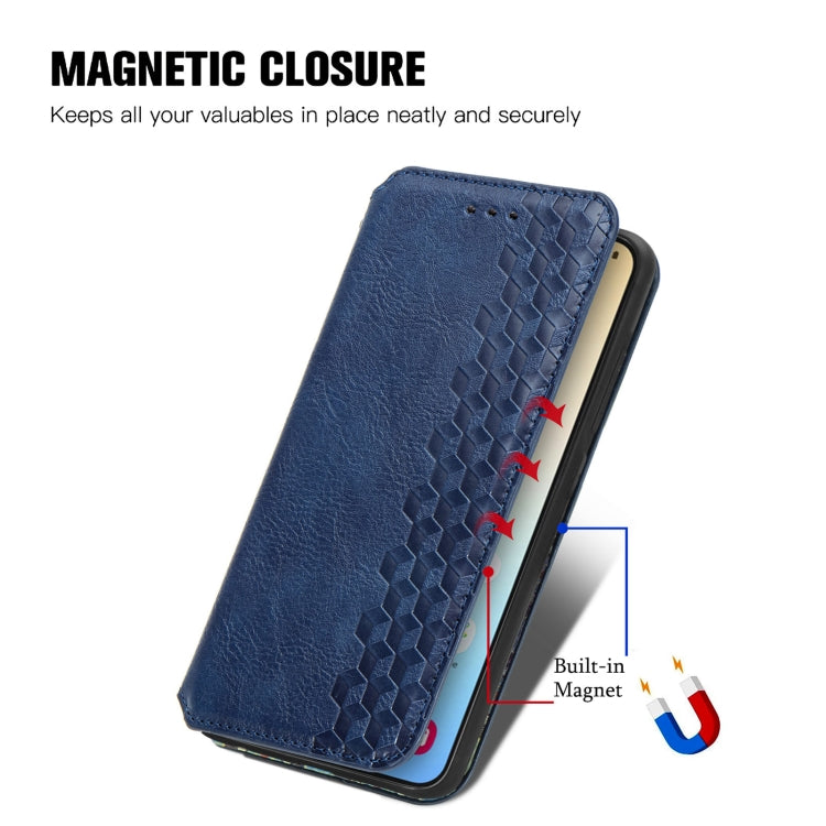 For Samsung Galaxy S25+ 5G Cubic Grid Pressed Magnetic Leather Phone Case(Blue) - Galaxy S25+ 5G Cases by PMC Jewellery | Online Shopping South Africa | PMC Jewellery | Buy Now Pay Later Mobicred
