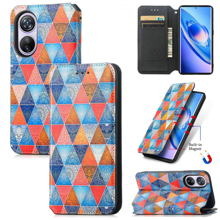 For Blackview A200 Pro CaseNeo Colorful Magnetic Leather Phone Case(Rhombus Mandala) - More Brand by PMC Jewellery | Online Shopping South Africa | PMC Jewellery