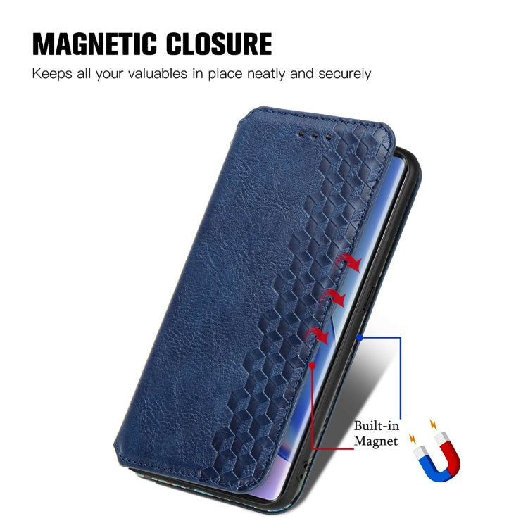 For Blackview A200 Pro Cubic Grid Pressed Magnetic Leather Phone Case(Blue) - More Brand by PMC Jewellery | Online Shopping South Africa | PMC Jewellery