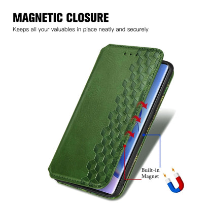 For Blackview A200 Pro Cubic Grid Pressed Magnetic Leather Phone Case(Green) - More Brand by PMC Jewellery | Online Shopping South Africa | PMC Jewellery