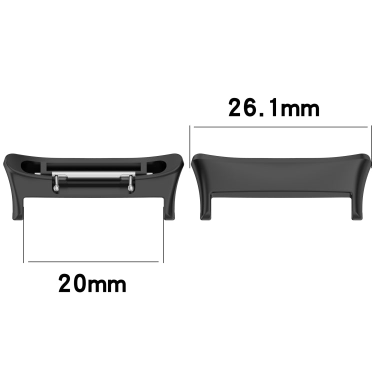 For Honor Watch 4 TMA-L19 1 Pair Metal Watch Band Connector(Black) - Other Accessories by PMC TechLife | Online Shopping South Africa | PMC TechLife | Buy Now Pay Later Mobicred