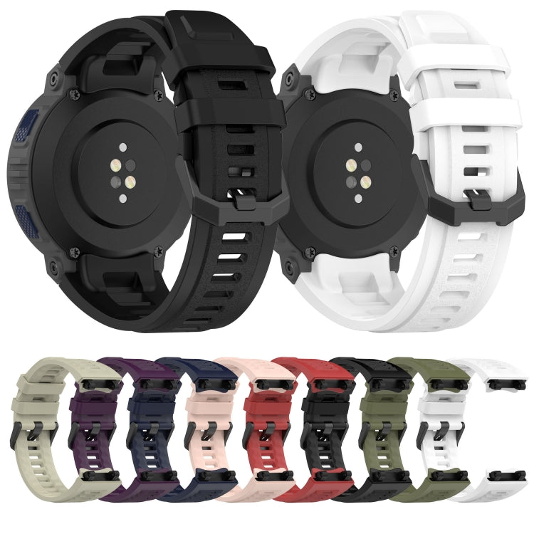 For Amazfit Active Edge A2212 Solid Color Silicone Watch Band(Black) - Watch Bands by PMC TechLife | Online Shopping South Africa | PMC TechLife | Buy Now Pay Later Mobicred