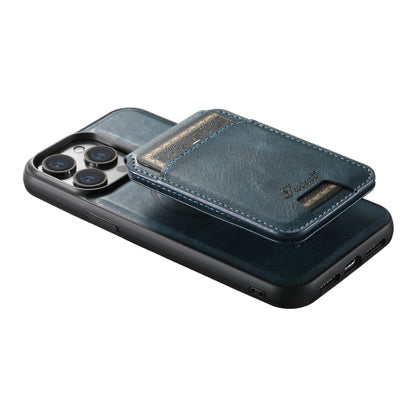 For iPhone 14 Suteni H15 MagSafe Oil Eax Leather Detachable Wallet Back Phone Case(Blue) - iPhone 14 Cases by Suteni | Online Shopping South Africa | PMC Jewellery