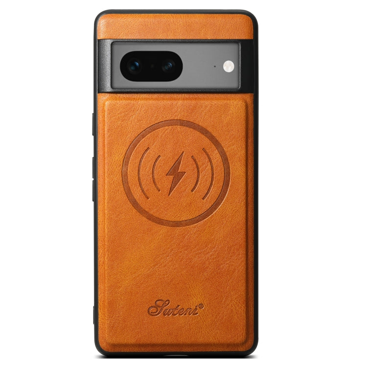 For Google Pixel 8 Suteni H15 Oil Eax Leather Detachable Wallet Back Phone Case(Khaki) - free shipping - PMC Jewellery - Order now!