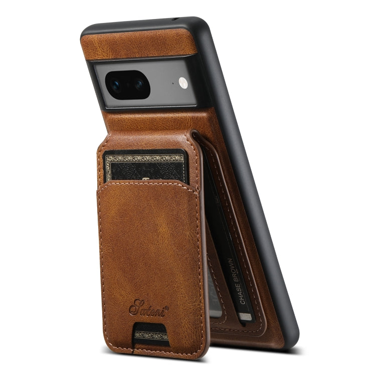 For Google Pixel 8 Suteni H15 Oil Eax Leather Detachable Wallet Back Phone Case(Khaki) - free shipping - PMC Jewellery - Order now!
