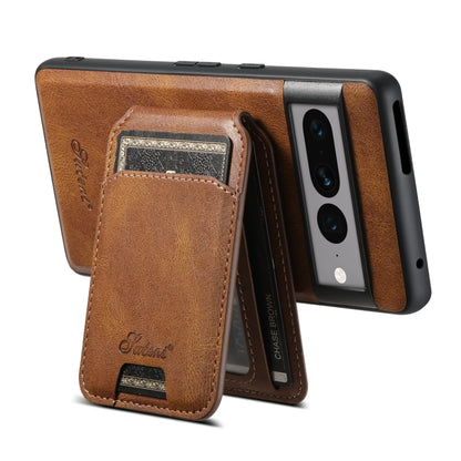 For Google Pixel 7a Suteni H15 Oil Eax Leather Detachable Wallet Back Phone Case(Brown) - Google Cases by Suteni | Online Shopping South Africa | PMC Jewellery | Buy Now Pay Later Mobicred