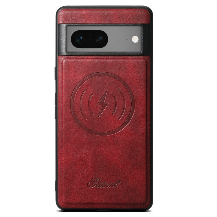 For Google Pixel 7 Suteni H15 Oil Eax Leather Detachable Wallet Back Phone Case(Red) - Google Cases by Suteni | Online Shopping South Africa | PMC Jewellery | Buy Now Pay Later Mobicred