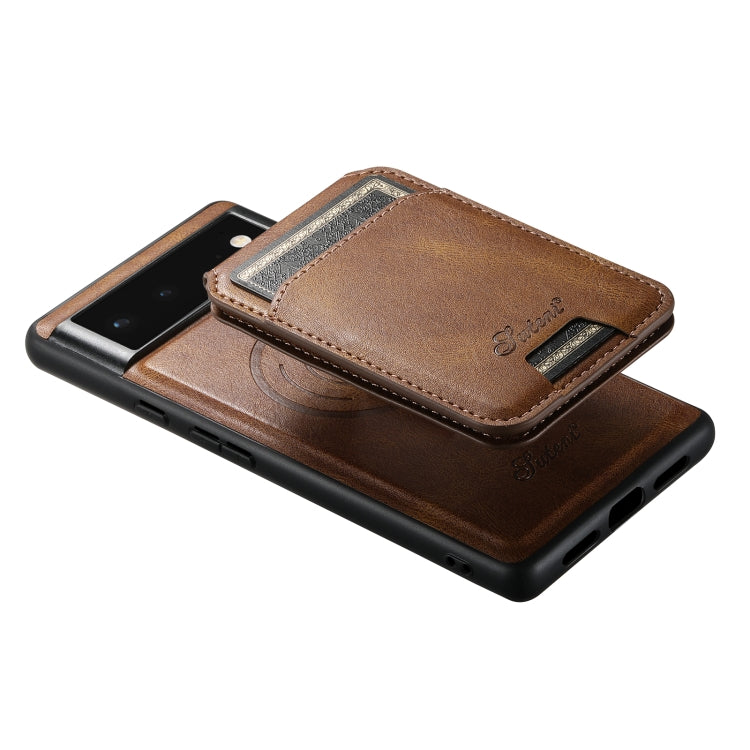 For Google Pixel 6 Pro Suteni H15 Oil Eax Leather Detachable Wallet Back Phone Case(Brown) - free shipping - PMC Jewellery - Order now!