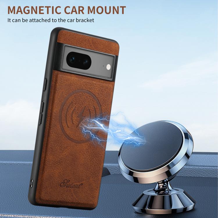 For Google Pixel 7 Pro Suteni H16 Litchi Texture Leather Detachable Wallet Back Phone Case(Brown) - Google Cases by Suteni | Online Shopping South Africa | PMC TechLife | Buy Now Pay Later Mobicred