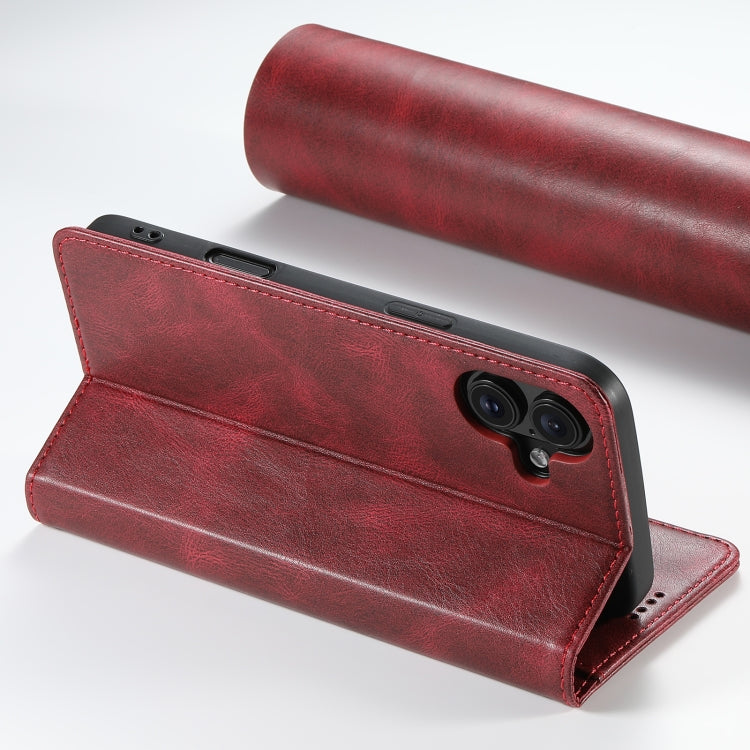 For iPhone 16 Suteni J02 Oil Wax Wallet Leather Phone Case(Red) - iPhone 16 Cases by Suteni | Online Shopping South Africa | PMC Jewellery | Buy Now Pay Later Mobicred