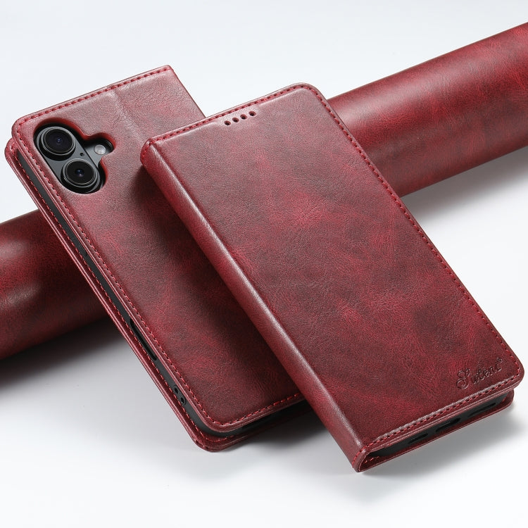 For iPhone 16 Pro Max Suteni J02 Oil Wax Wallet Leather Phone Case(Red) - iPhone 16 Pro Max Cases by Suteni | Online Shopping South Africa | PMC Jewellery | Buy Now Pay Later Mobicred