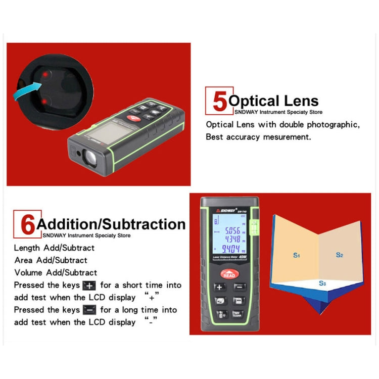 SNDWAY Range Finder Laser Handheld Range Finder SW-T40 - free shipping - PMC TechLife - Order now!