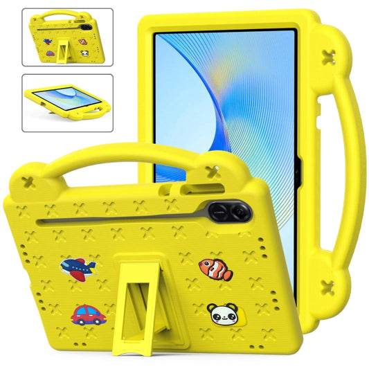 For Honor Pad X9 / X9 2024 Handle Kickstand Children EVA Shockproof Tablet Case(Yellow) - Honor by PMC Jewellery | Online Shopping South Africa | PMC Jewellery | Buy Now Pay Later Mobicred