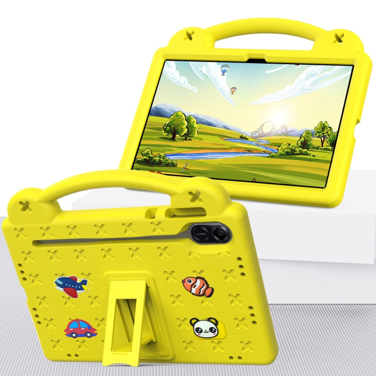 For Honor Pad X9 / X9 2024 Handle Kickstand Children EVA Shockproof Tablet Case(Yellow) - Honor by PMC TechLife | Online Shopping South Africa | PMC TechLife | Buy Now Pay Later Mobicred