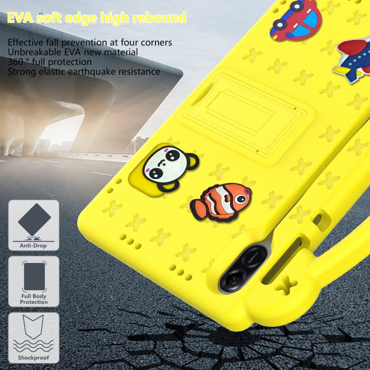 For Honor Pad X9 / X9 2024 Handle Kickstand Children EVA Shockproof Tablet Case(Yellow) - Honor by PMC TechLife | Online Shopping South Africa | PMC TechLife | Buy Now Pay Later Mobicred