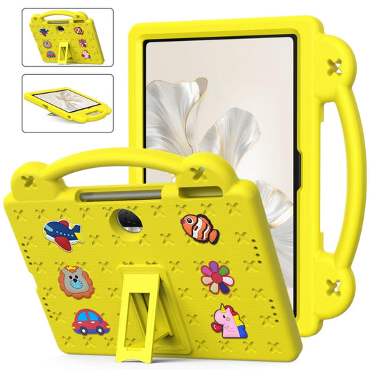 For Honor Pad 9 2023 12.1 Handle Kickstand Children EVA Shockproof Tablet Case(Yellow) - Honor by PMC Jewellery | Online Shopping South Africa | PMC Jewellery | Buy Now Pay Later Mobicred