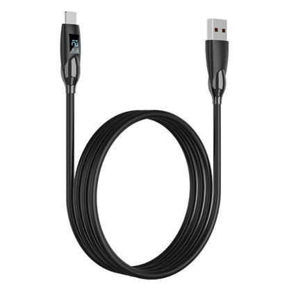 ENKAY 2.4A USB to 8 Pin Fast Charging Data Silicone Cable with LED Display, Length:1m(Black) - Normal Style Cable by ENKAY | Online Shopping South Africa | PMC Jewellery | Buy Now Pay Later Mobicred