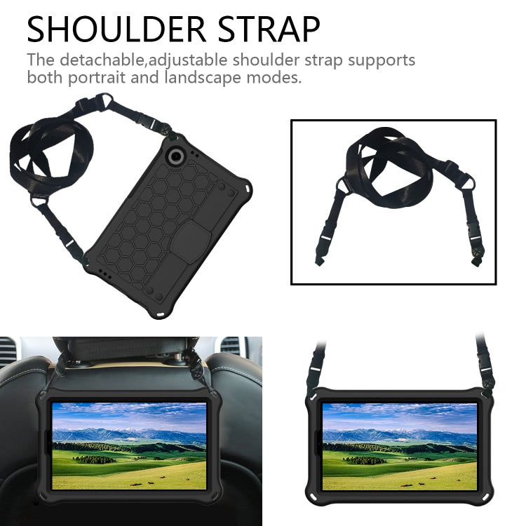For Blackview Tab 60 8.7 2023 Honeycomb EVA Hybrid PC Tablet Case with Strap(Black+Black) - Others by PMC TechLife | Online Shopping South Africa | PMC TechLife | Buy Now Pay Later Mobicred
