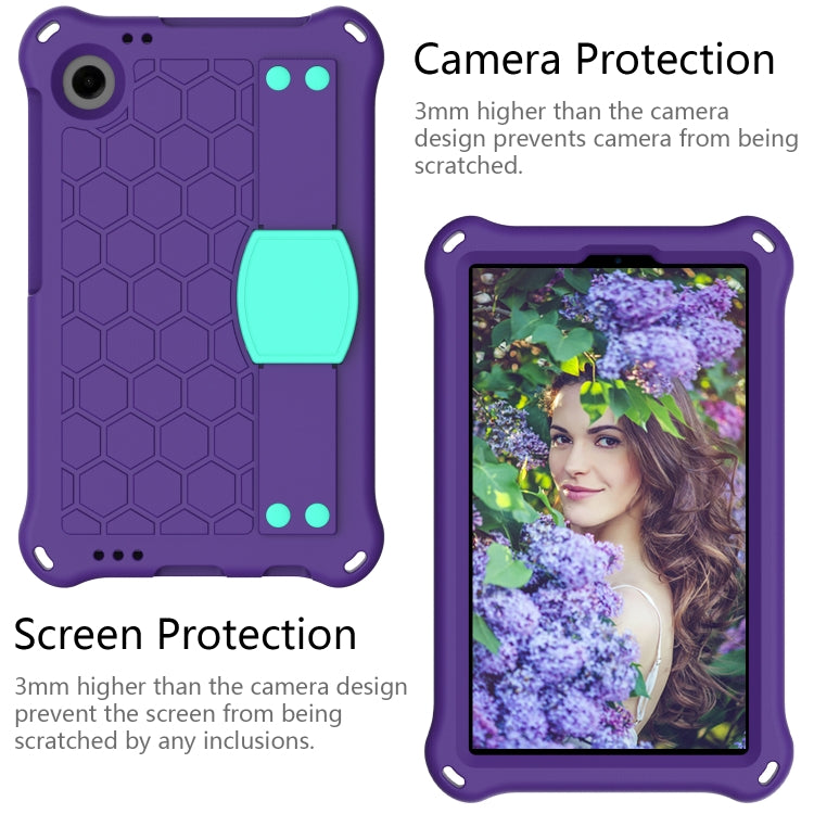 For Blackview Tab 60 8.7 2023 Honeycomb EVA Hybrid PC Tablet Case with Strap(Purple+Aqua) - Others by PMC Jewellery | Online Shopping South Africa | PMC Jewellery