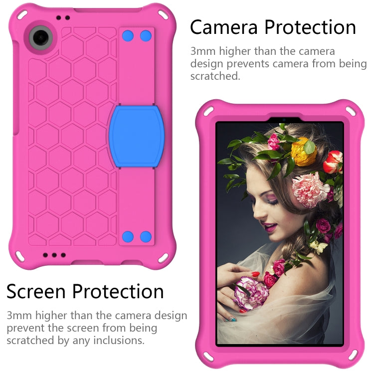 For Alcatel Joy Tab2 2020 / 3T 8.0 Honeycomb EVA Hybrid PC Tablet Case with Strap(Rose Red+Blue) - Others by PMC TechLife | Online Shopping South Africa | PMC TechLife | Buy Now Pay Later Mobicred