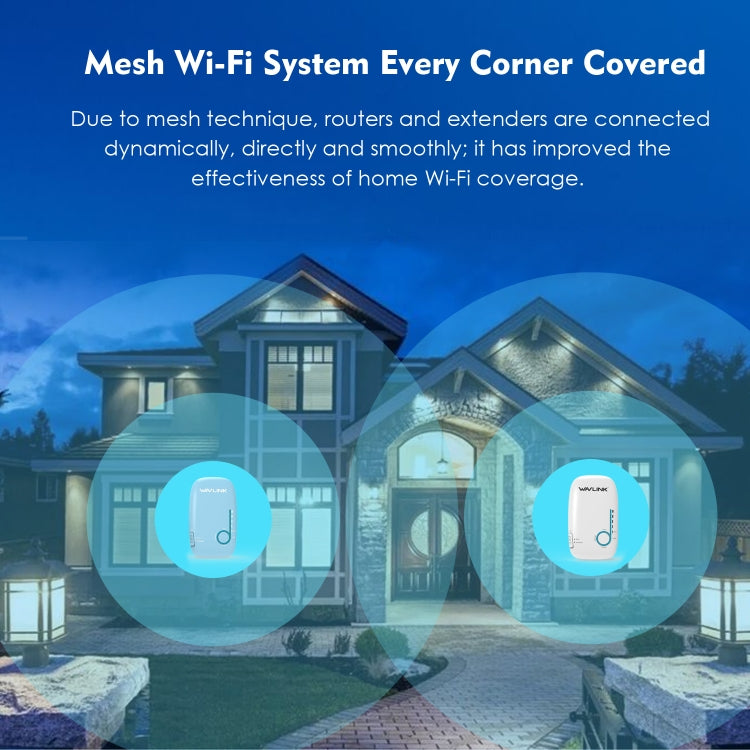 WAVLINK WN576K2 AC1200 Household WiFi Router Network Extender Dual Band Wireless Repeater, Plug:EU Plug (Blue) - free shipping - PMC Jewellery - Order now!