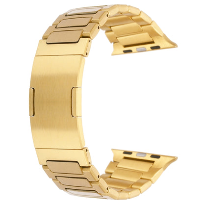 For Apple Watch Series 7 45mm Stainless Steel H-Shaped Fold Buckle Watch Band(Gold) - Watch Bands by PMC Jewellery | Online Shopping South Africa | PMC Jewellery