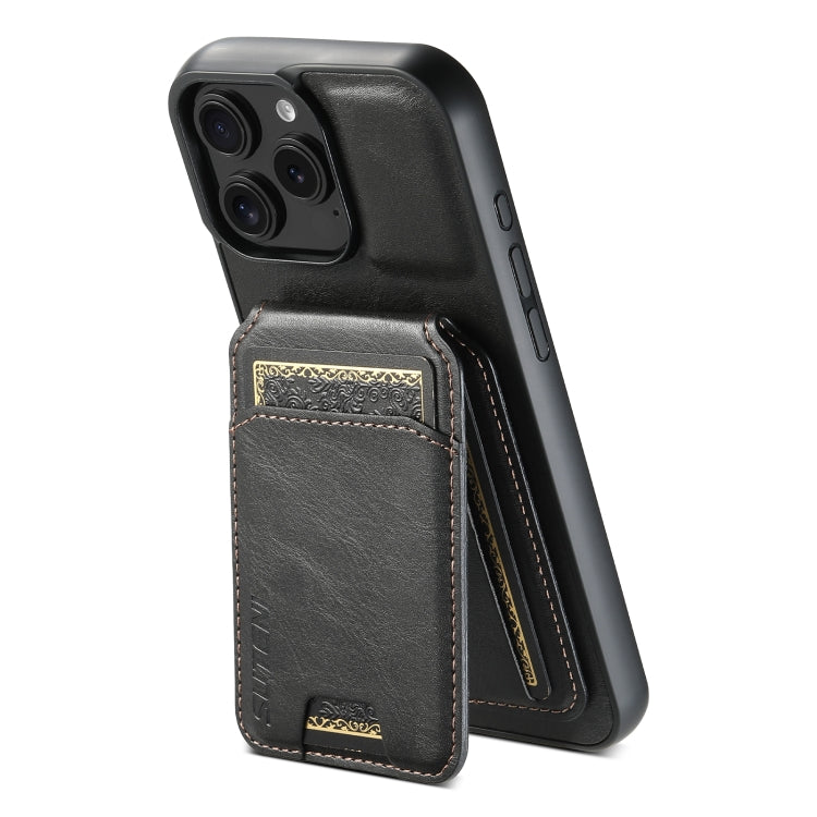 For iPhone 16 Pro Max Suteni H02 Leather Wallet Stand Back Phone Case(Black) - iPhone 16 Pro Max Cases by Suteni | Online Shopping South Africa | PMC Jewellery | Buy Now Pay Later Mobicred