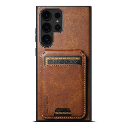 For Samsung Galaxy S24 Ultra Suteni H02 Leather Wallet Stand Back Phone Case(Brown) - Galaxy S24 Ultra 5G Cases by Suteni | Online Shopping South Africa | PMC Jewellery | Buy Now Pay Later Mobicred