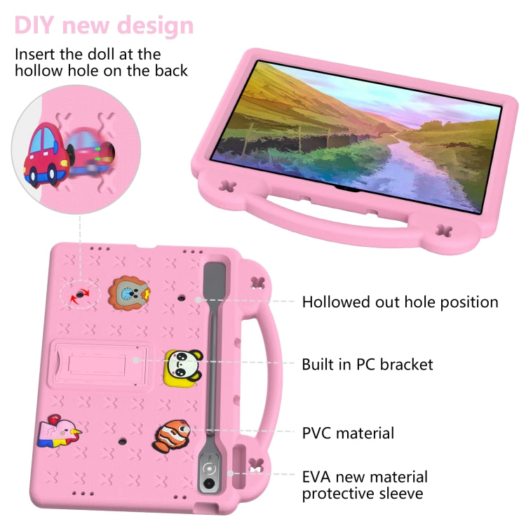 For  Lenovo Tab  P12 Handle Kickstand Children EVA Shockproof Tablet Case(Pink) - Lenovo by PMC Jewellery | Online Shopping South Africa | PMC Jewellery