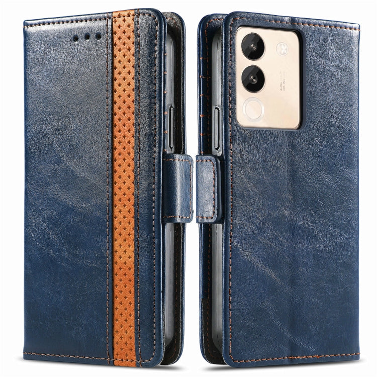 For vivo X100 Pro CaseNeo Splicing Dual Magnetic Buckle Leather Phone Case(Blue) - X100 Pro Cases by imak | Online Shopping South Africa | PMC Jewellery | Buy Now Pay Later Mobicred