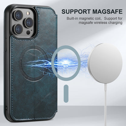 For iPhone 16 Pro Max Suteni J05 Leather Magnetic MagSafe Phone Case(Blue) - iPhone 16 Pro Max Cases by Suteni | Online Shopping South Africa | PMC Jewellery | Buy Now Pay Later Mobicred