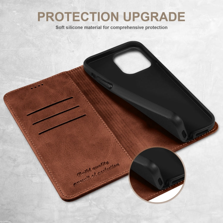 For iPhone 16 Pro Suteni Calf Texture Horizontal Flip Leather Phone Case(Brown) - iPhone 16 Pro Cases by Suteni | Online Shopping South Africa | PMC Jewellery | Buy Now Pay Later Mobicred