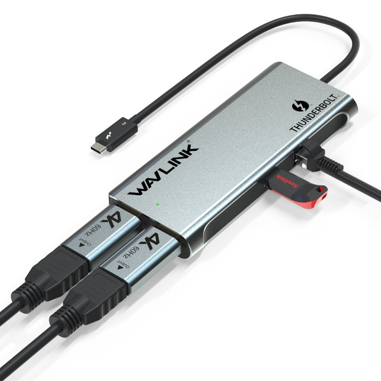 WAVLINK WL-UTD05H Thunderbolt 3 Dual 4K Mini Docking Station Converter With 2 DP to HD Adapters - Converter by WAVLINK | Online Shopping South Africa | PMC Jewellery | Buy Now Pay Later Mobicred